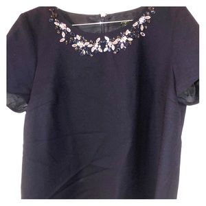 Navy embellished shirt